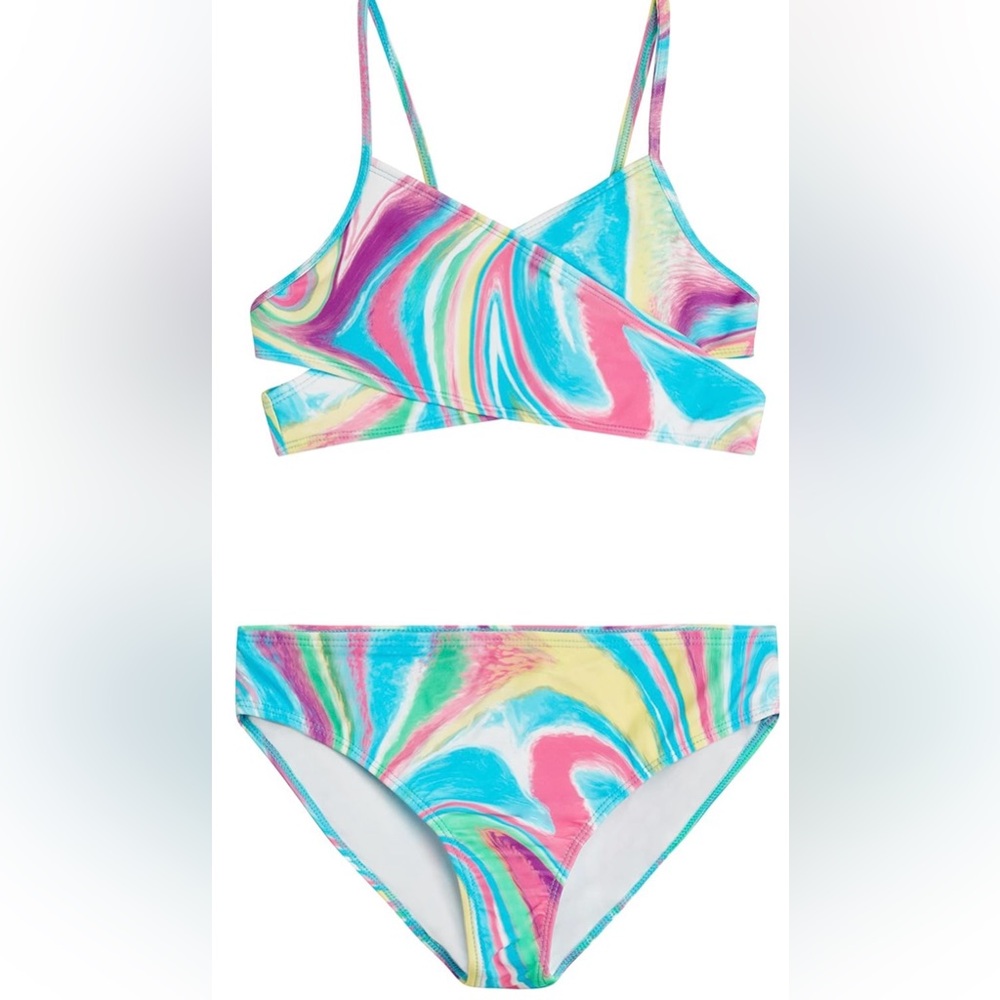 Surf Girls Coral Reef Beach Sport Wrap Around Bikini 2-Piece Swimsuit